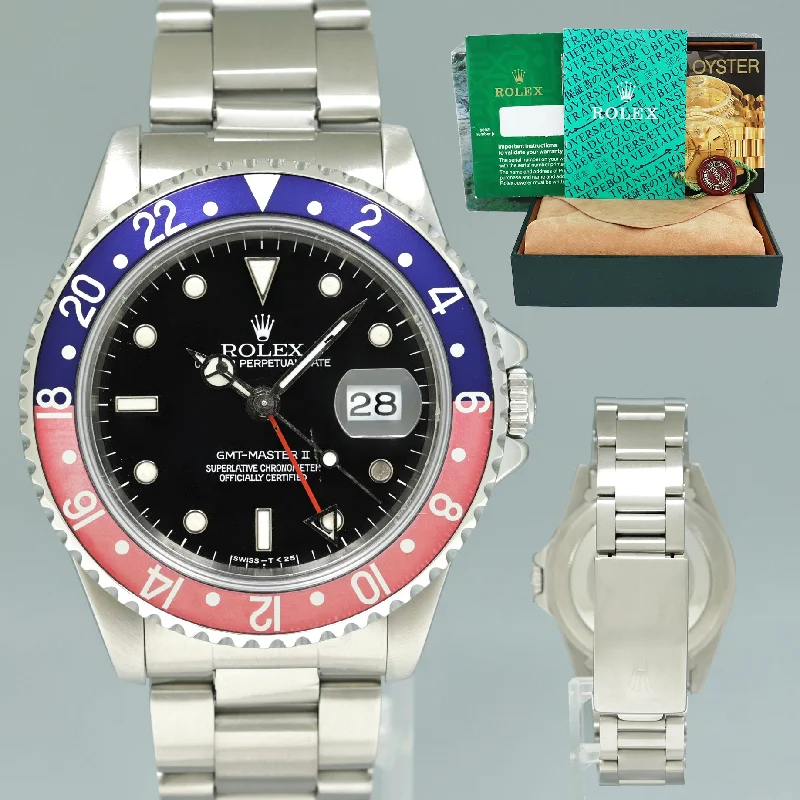 Rolex GMT-Master Pepsi Blue Red Bezel 40mm Tritium Steel 16710 Watch Box