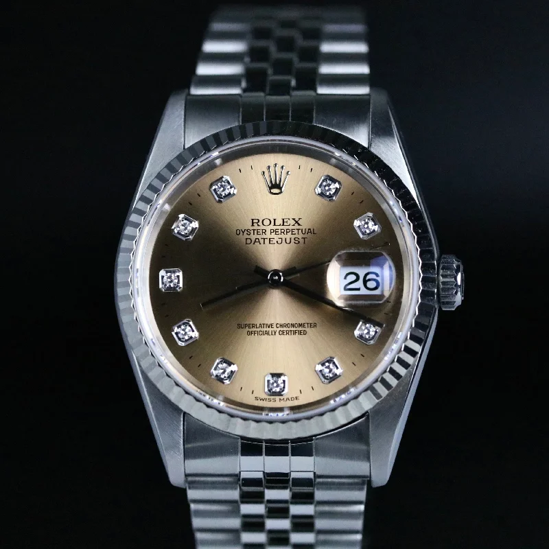 1996 Rolex 16234 Datejust 36mm Factory Pink Diamond Dial with RSC(2023)