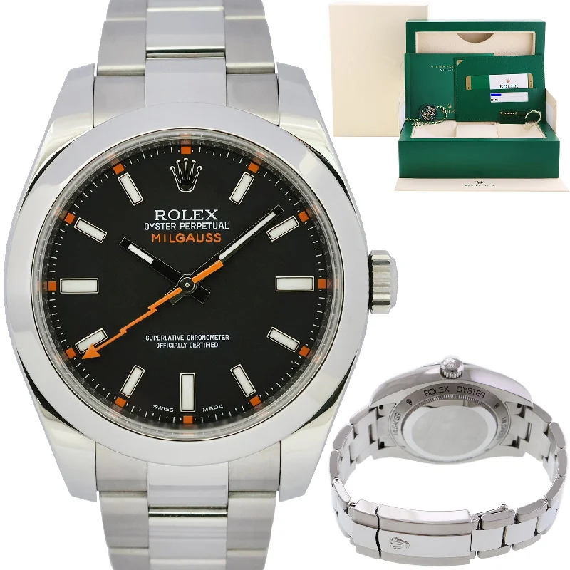 2014 MINT PAPERS Rolex Milgauss 116400 40mm Steel Black Watch Box