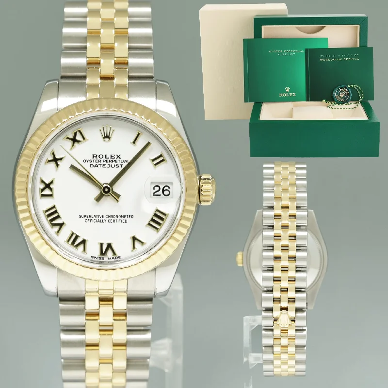 2019 Mint Ladies Rolex DateJust MidSize 31mm Jubilee White Roman 178273 Watch Box