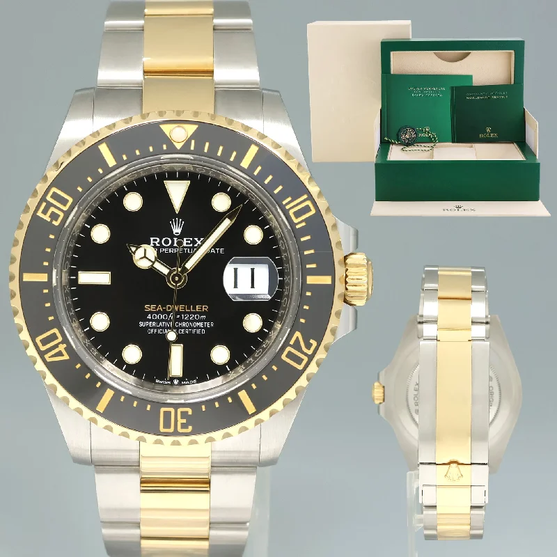 2023 MINT Rolex Sea-Dweller 43mm Two-Tone Yellow Gold 126603 Steel Black Watch Box