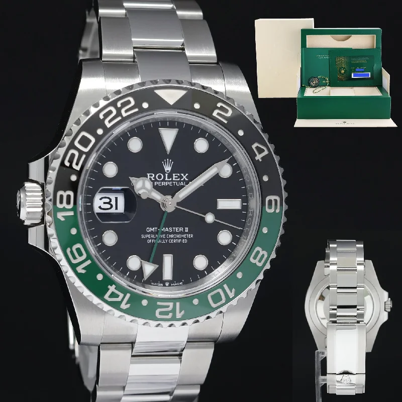 2023 NEW PAPERS Rolex GMT-Master II SPRITE Green Black Oyster Steel 126720 Watch