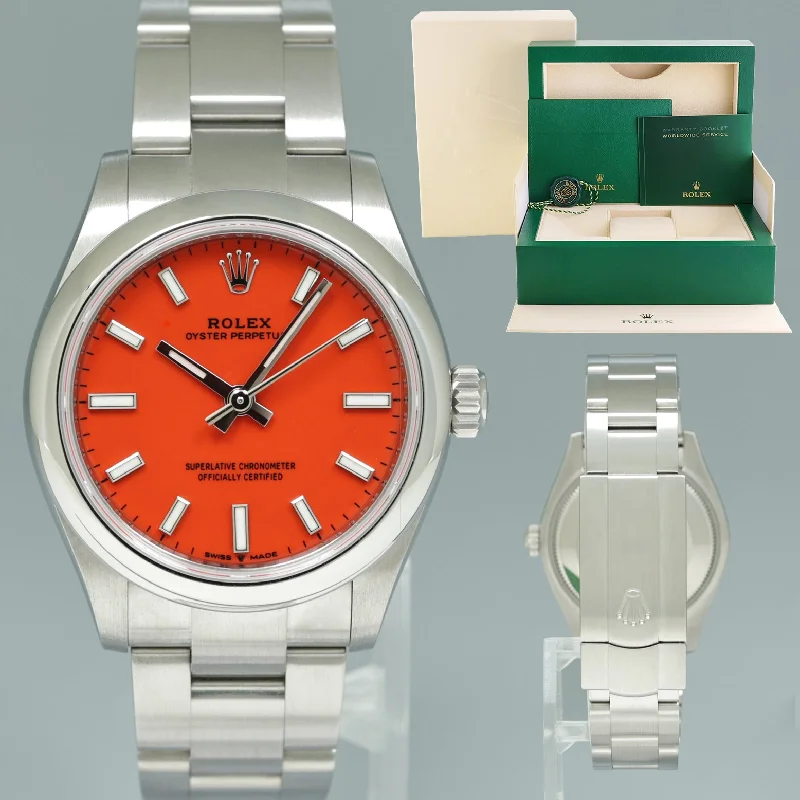 2023 NEW Rolex Oyster 277200 Perpetual 31mm Red Coral Watch Box