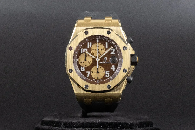 Audemars Piguet<br>26007BA Royal Oak Offshore 42mm Arnold Schwarzenegger Yellow Gold Brown Dial