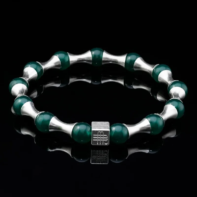 Bracelet GREEN WAVE - COLLECTOR item - 925 sterling silver