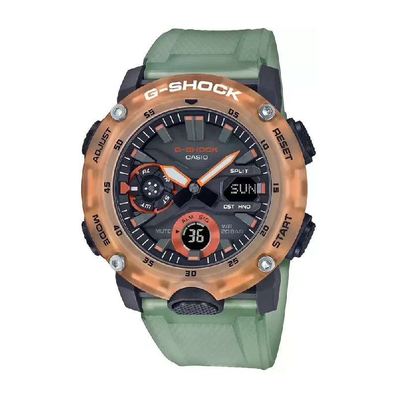 Casio Mens 40-49 Mm G-Shock Orange Dial Resin Analogue-Digital Watch - G1114