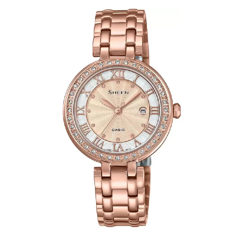 Casio Sheen Analog Rose Gold Dial Women's Watch SHE-4034PG-4AUDR(SX247)