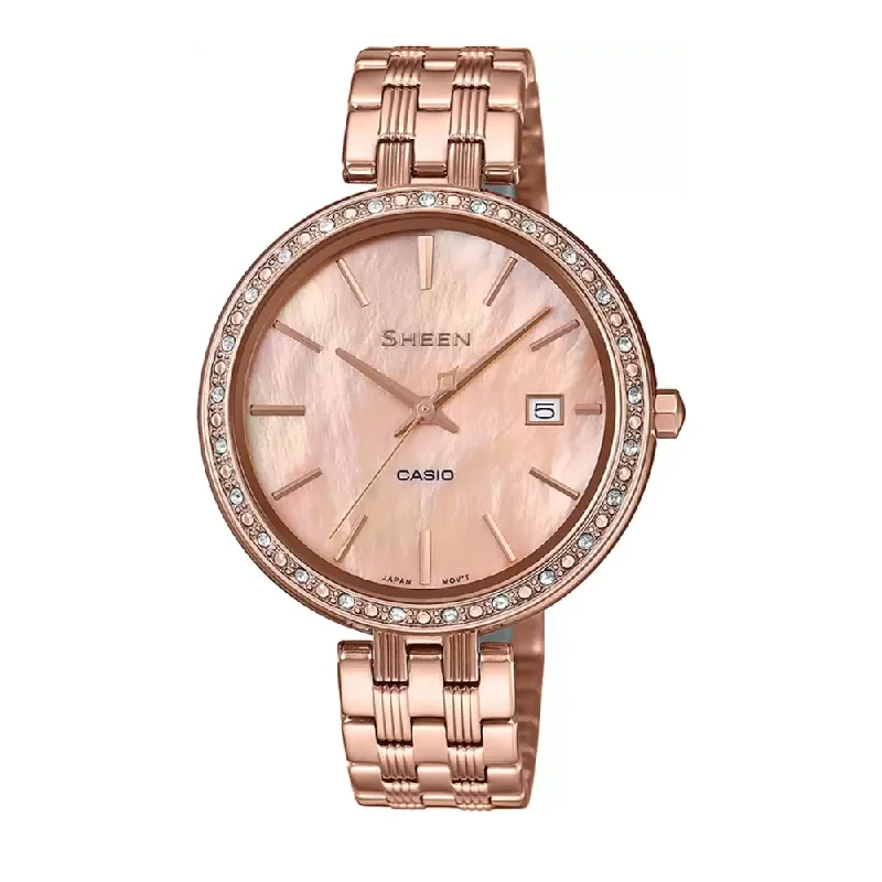 Casio Sheen Analog Rose Gold Dial Women's Watch SHE-4052PG-4AUDF(SX243)