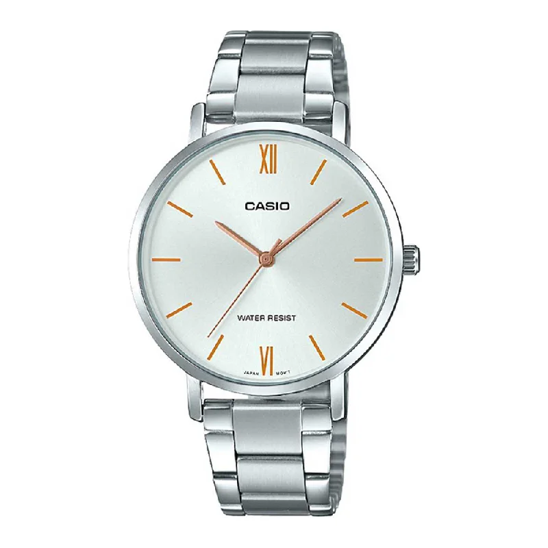 Casio Womens Enticer White Dial Metallic Analogue Watch - LTP-VT01D-7BUDF (A1625)