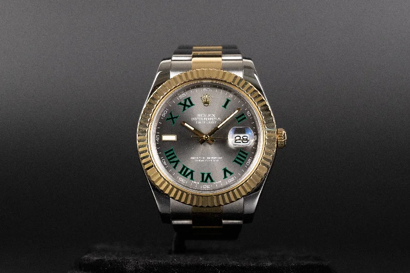 Rolex<br>116333 Datejust II SS/18k Slate Green 'Wimbledon' Dial