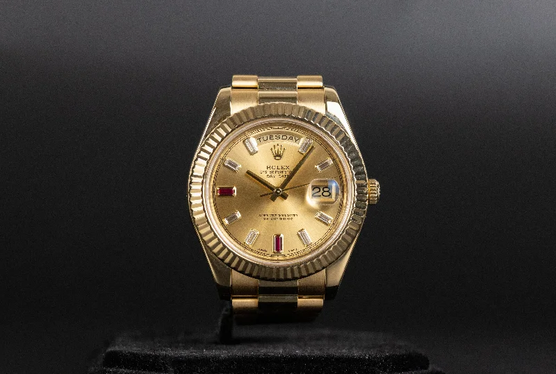 Rolex<br>218238 DayDate II Champagne Ruby Dial