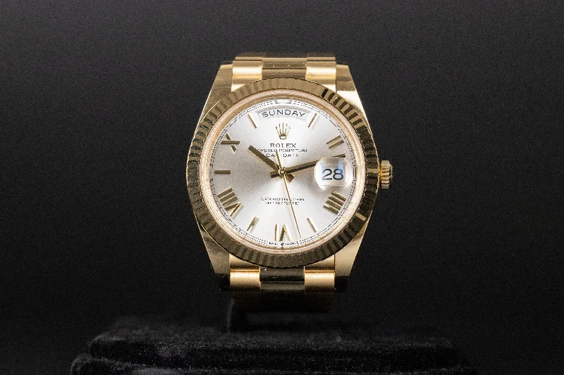 Rolex<br>228238 DayDate 40 Silver Roman Numeral Dial