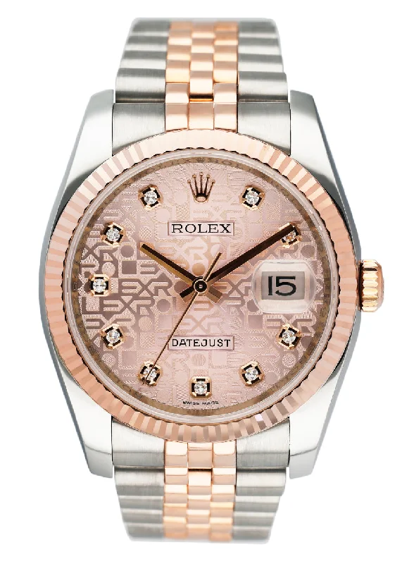 Rolex Datejust 116231 Pink Anniversary Diamond Dial Watch