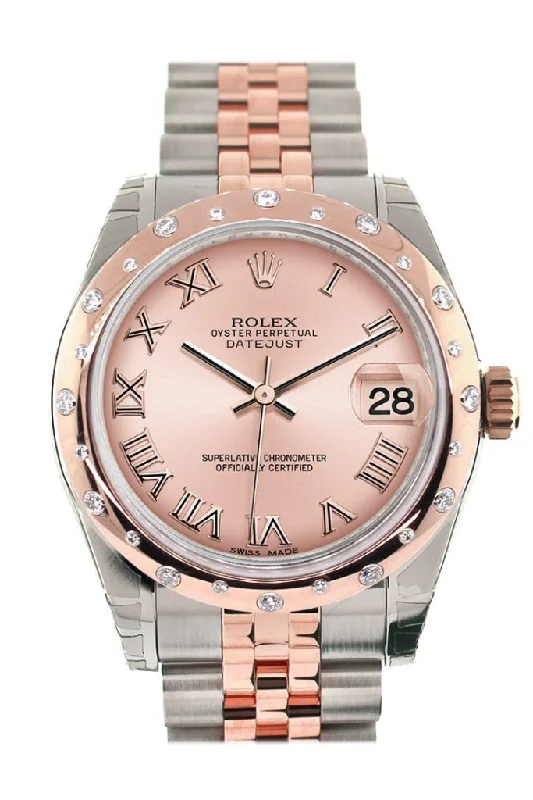 Rolex Datejust 31 Pink Roman Dial Dome set with Diamond Bezel Ladies Watch 178341 Pre-owned