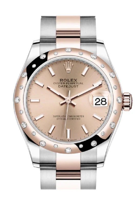 Rolex Datejust 31 Rosé colour Index Dial Diamond Bezel Rose Gold Two Tone Watch 278341RBR 278341