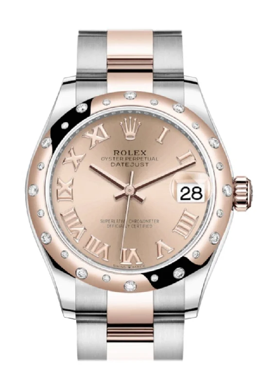 Rolex Datejust 31 Rosé colour Roman Dial Diamond Bezel Rose Gold Two Tone Watch 278341RBR 278341