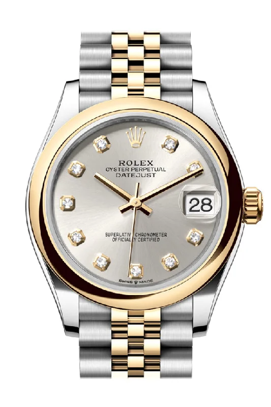 Rolex Datejust 31 Silver Diamond Dial Yellow Gold Steel Jubilee Ladies Watch 278243 278243-0020