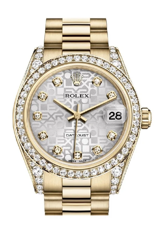 Rolex Datejust 31 Silver Jubilee Diamond Dial Diamond Bezel Lug 18K Yellow Gold President Ladies Watch 178158 Pre-owned