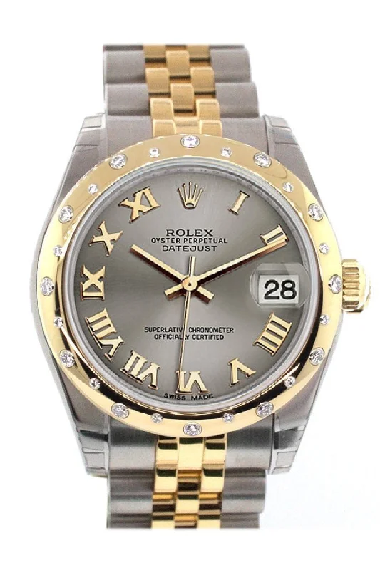 Rolex Datejust 31 Steel Roman Dial Diamond Bezel 18K Gold Two Tone Jubilee Ladies 178343 Pre-owned