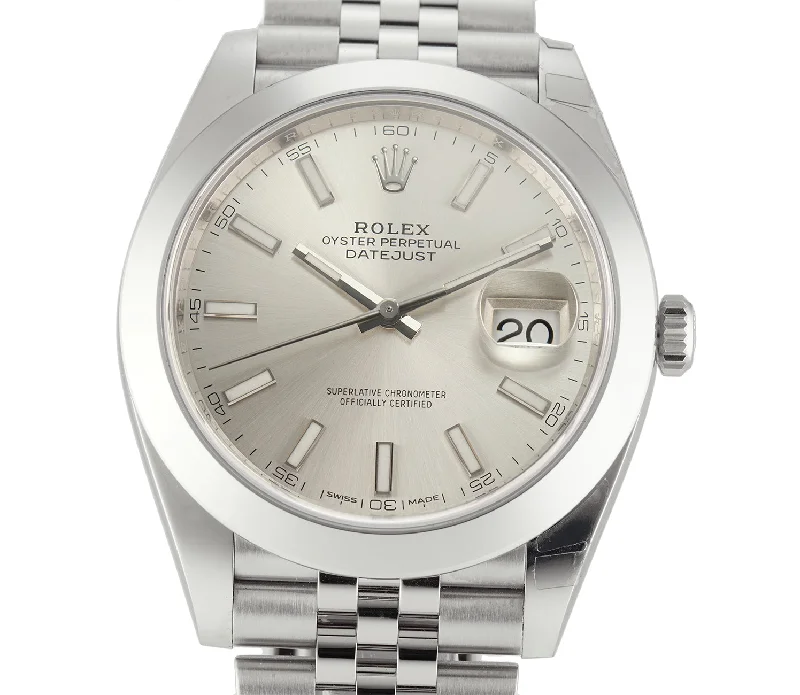 Steel 41mm Silver Index Dial Jubilee Bracelet