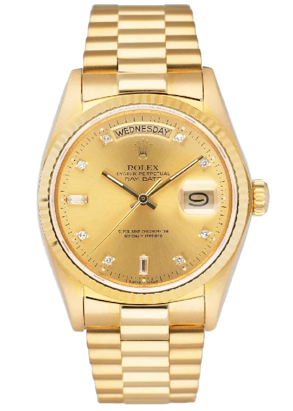 Rolex Day Date 18038 Diamond Dial Mens Watch