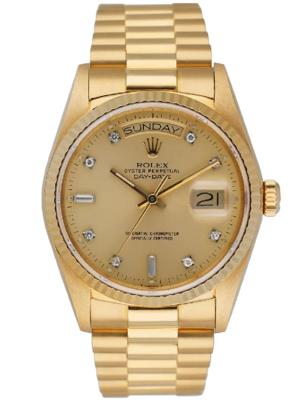 Rolex Day Date 18038 President Diamond Dial Mens Watch