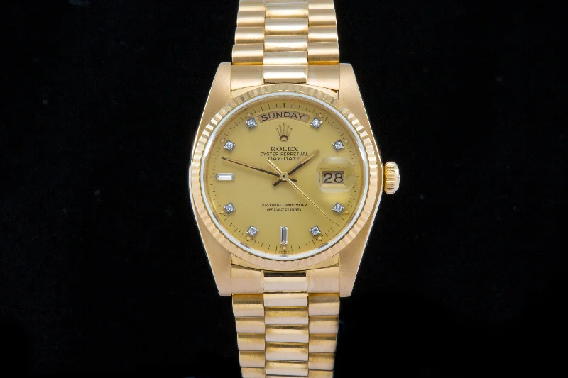 Rolex Day date 18ct gold with factory diamond dial RESERVED