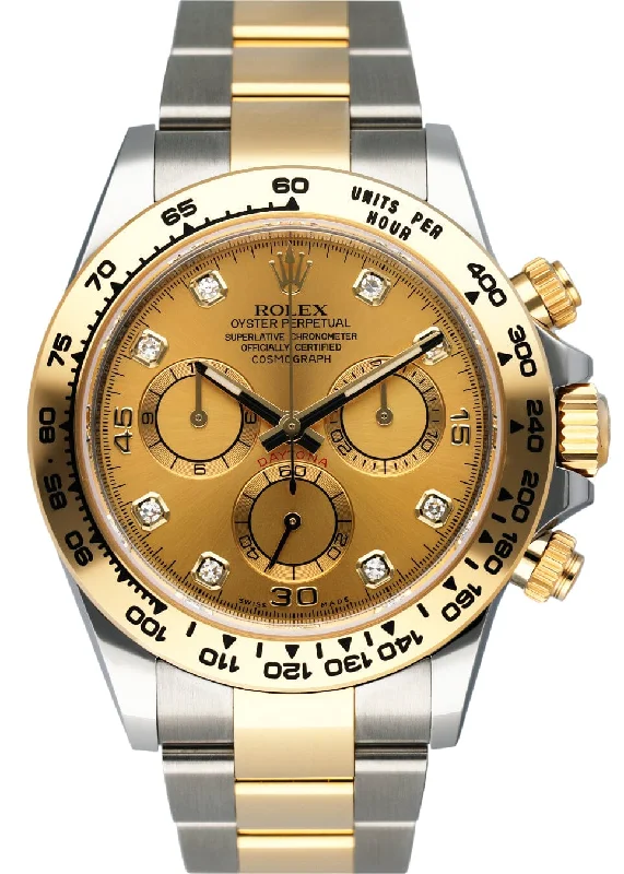 Rolex Daytona 116503 Diamond Champagne Dial Two Tone Mens Watch Box Papers