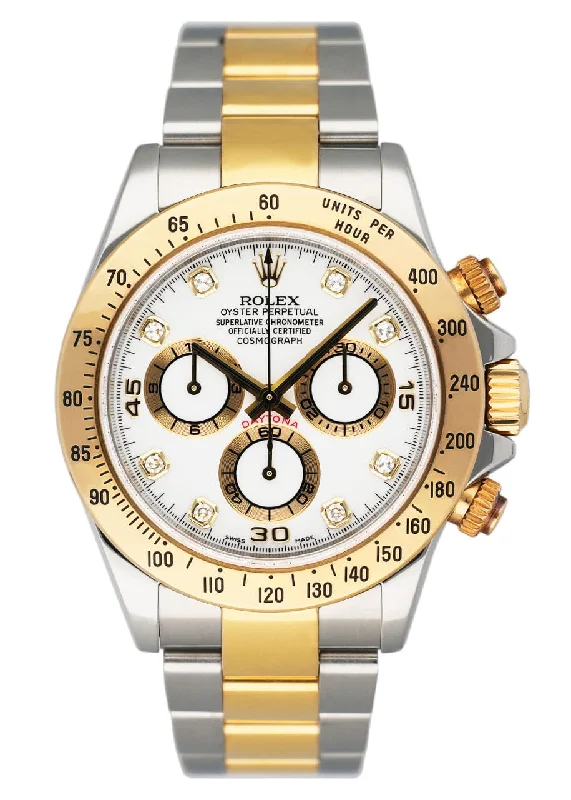 Rolex Daytona 116523 G Diamond White Dial Two-Tone Mens Watch