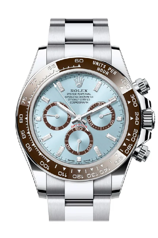 Rolex Daytona 40 Ice Blue Diamond Dial Platinum Mens Watch 126506