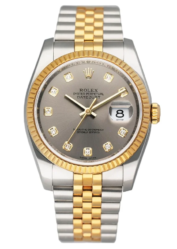 Rolex Datejust 116233 Diamond Slate Dial Mens Watch