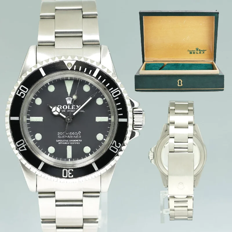 Rolex Submariner Vintage 5512 Matte Black Dial 40mm Oyster Watch Box